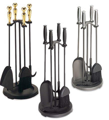 Plow &amp; Hearth Fireplace Tool Sets | Fireplace &amp; Hearth Steel Barrel Tool Set - Black