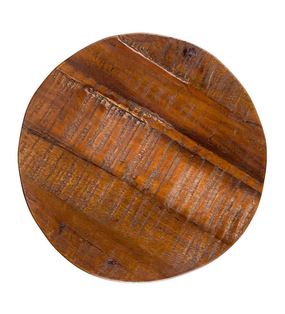 Plow &amp; Hearth Footstools | Indoor Living Allegheny Reclaimed Wood Adjustable Stool With Metal Base