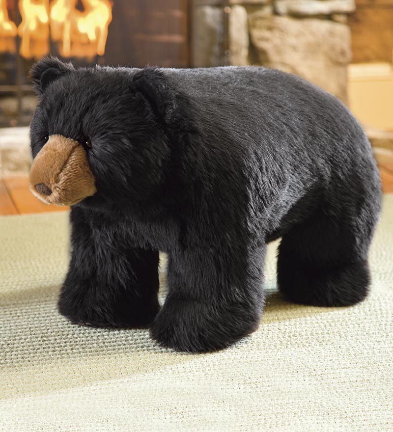 Plow &amp; Hearth Footstools | Indoor Living Black Bear Footstool