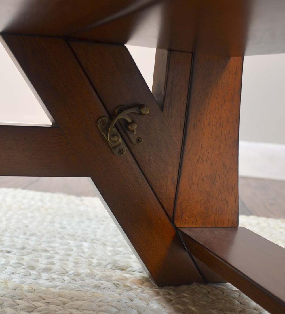 Plow &amp; Hearth Footstools | Indoor Living Reproduction Parawood Ben Franklin Convertible Ladder Chair - Chestnut