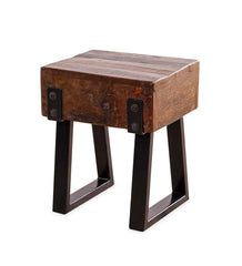 Plow &amp; Hearth Footstools | Indoor Living Richland Indoor/Outdoor Reclaimed Wood Stool/Side Table