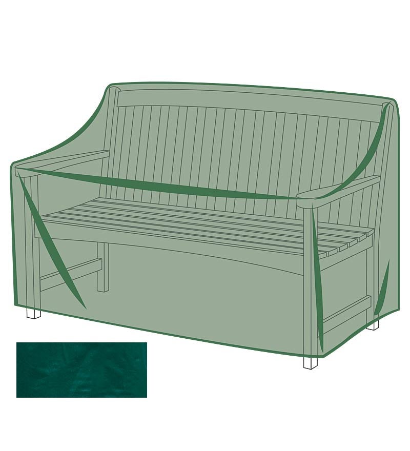 Plow &amp; Hearth Furniture Covers | Outdoor Living Classic Outdoor Furniture All-Weather Cover For Bench - Green