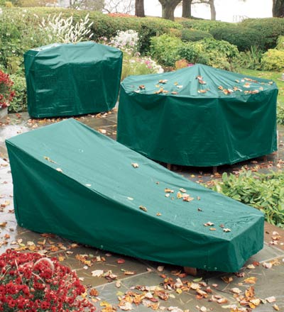 Plow &amp; Hearth Furniture Covers | Outdoor Living Classic Outdoor Furniture All-Weather Cover For Long Chaise - Green