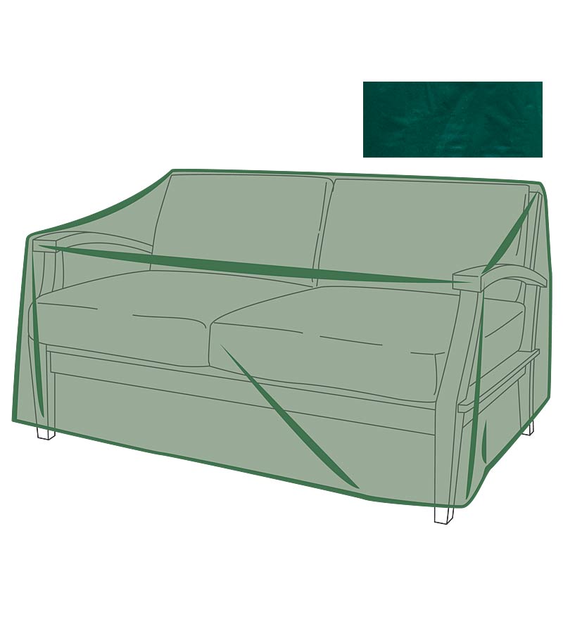 Plow &amp; Hearth Furniture Covers | Outdoor Living Classic Outdoor Furniture All-Weather Cover For Love Seat - Green