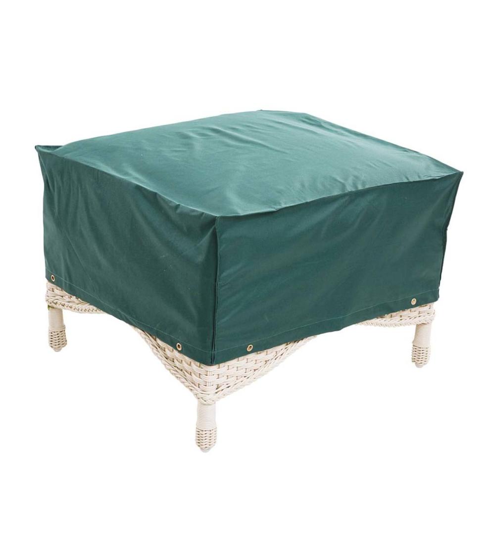Plow &amp; Hearth Furniture Covers | Outdoor Living Classic Outdoor Furniture All-Weather Cover For Ottoman - Green