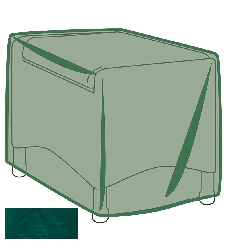 Plow &amp; Hearth Furniture Covers | Outdoor Living Classic Outdoor Furniture All-Weather Cover For Ottoman - Green