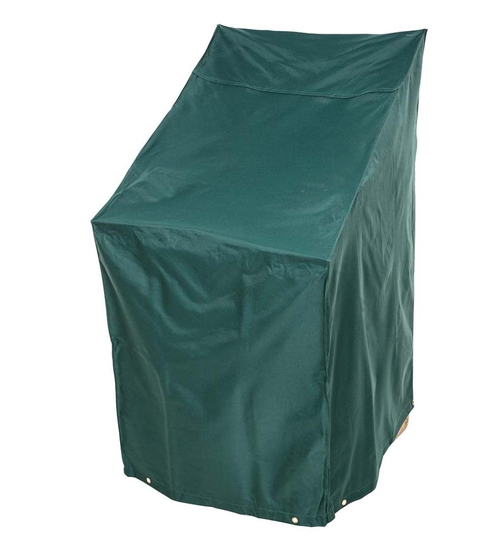 Plow &amp; Hearth Furniture Covers | Outdoor Living Classic Outdoor Furniture All-Weather Cover For Stacking Chairs - Green