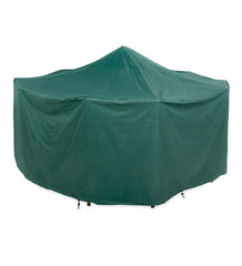 Plow &amp; Hearth Furniture Covers | Outdoor Living Classic Outdoor Furniture All-Weather Cover For X-Large Round Table &amp; Chairs - Green