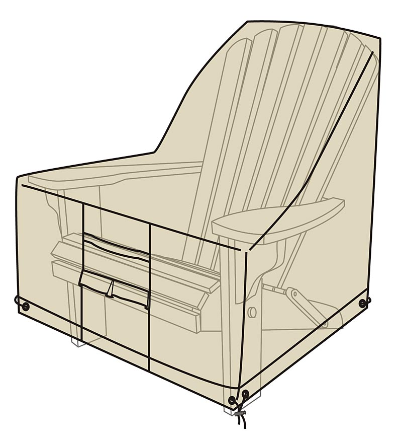 Plow &amp; Hearth Furniture Covers | Outdoor Living Deluxe Adirondack Chair Cover - Tan