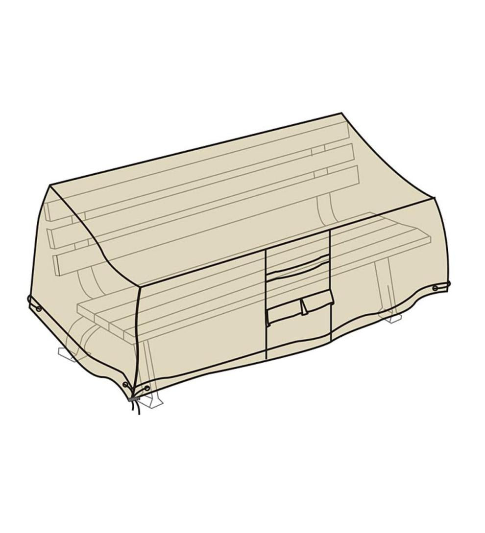 Plow &amp; Hearth Furniture Covers | Outdoor Living Deluxe Bench Cover - Tan