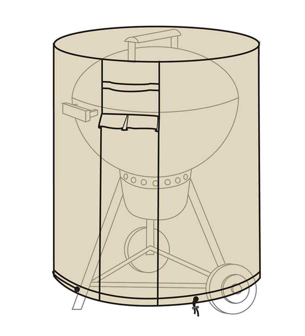 Plow &amp; Hearth Furniture Covers | Outdoor Living Deluxe Charcoal Kettle Grill Cover - Tan