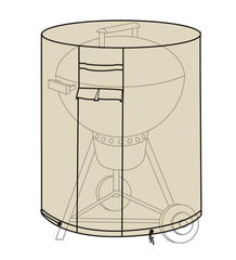 Plow &amp; Hearth Furniture Covers | Outdoor Living Deluxe Charcoal Kettle Grill Cover - Tan