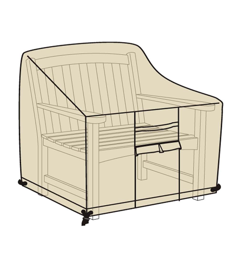 Plow &amp; Hearth Furniture Covers | Outdoor Living Deluxe Deep Seat Chair Cover - Tan