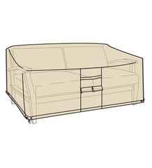 Plow &amp; Hearth Furniture Covers | Outdoor Living Deluxe Deep Seat Love Seat Cover - Tan