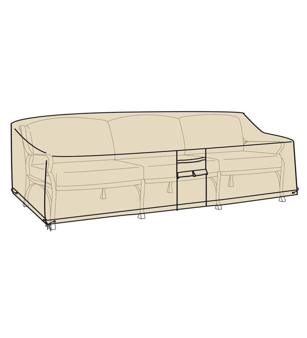 Plow &amp; Hearth Furniture Covers | Outdoor Living Deluxe Deep Seat Sofa Cover - Tan