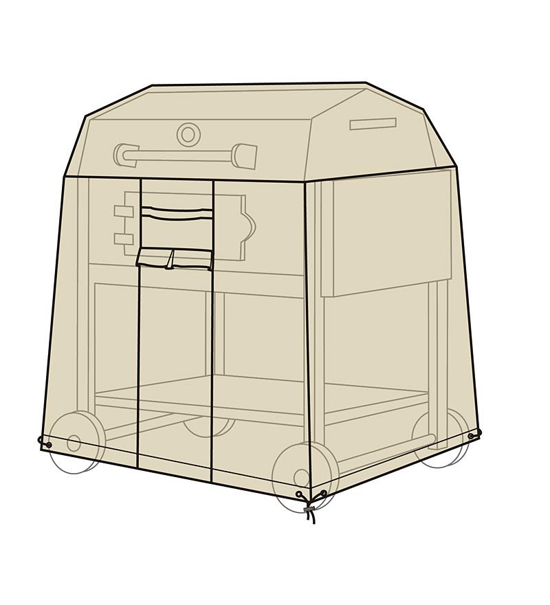 Plow &amp; Hearth Furniture Covers | Outdoor Living Deluxe Large Gas Grill Cover - Tan