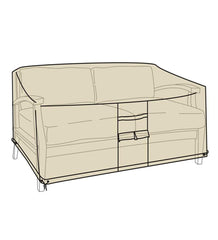 Plow &amp; Hearth Furniture Covers | Outdoor Living Deluxe Love Seat Cover - Tan