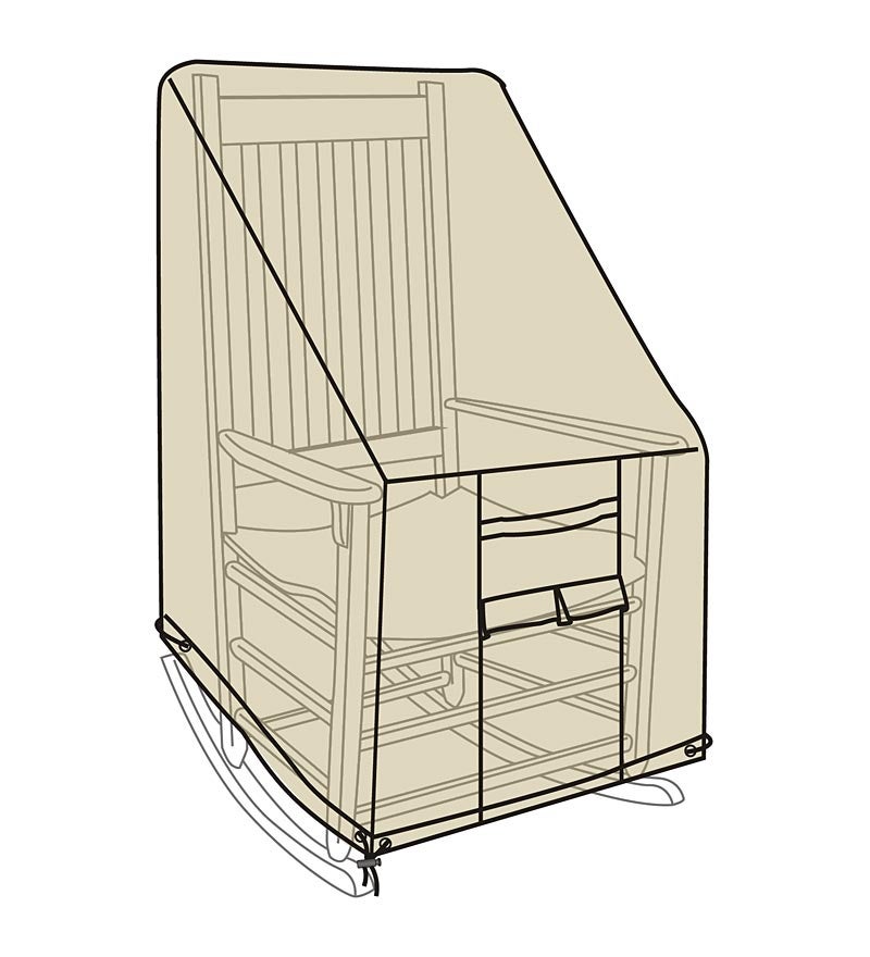 Plow &amp; Hearth Furniture Covers | Outdoor Living Deluxe Rocker Cover - Tan