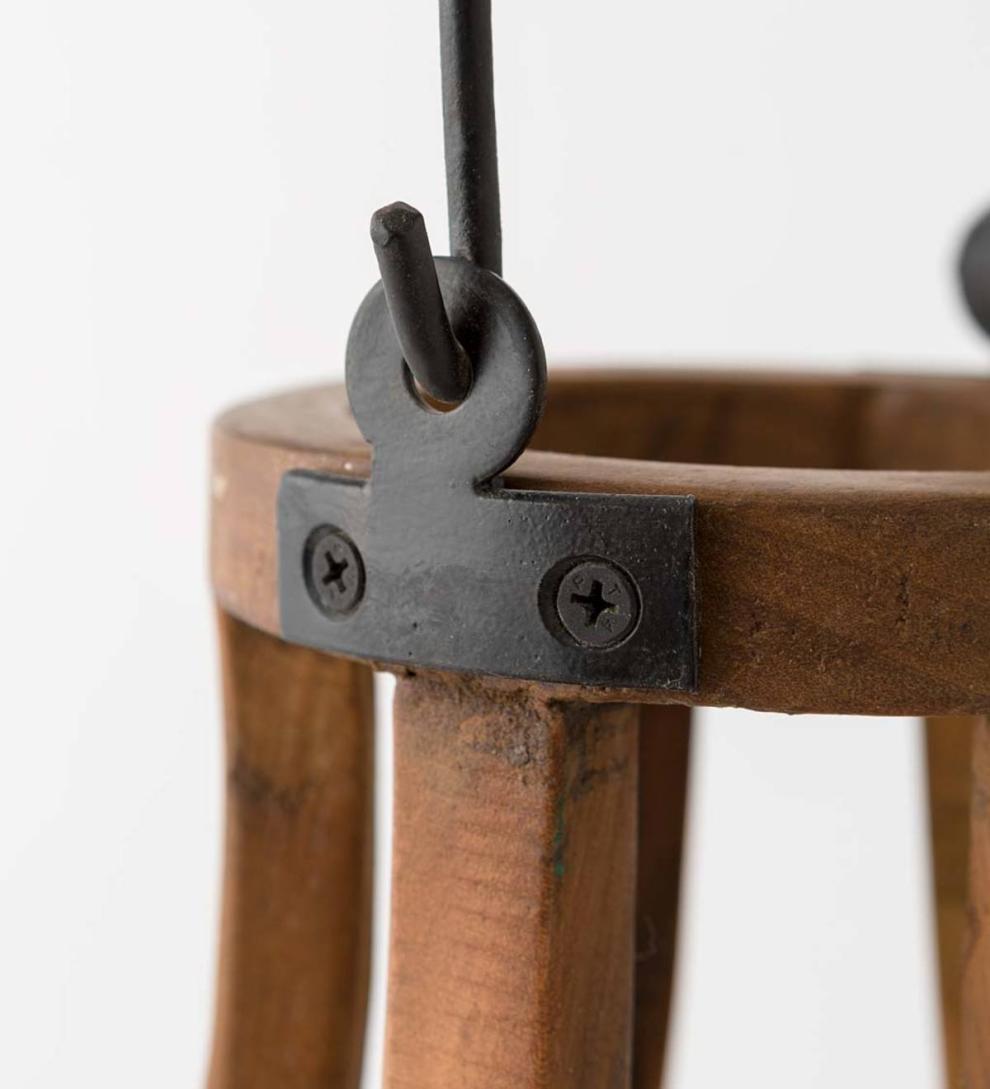 Plow &amp; Hearth Garden Accents | Indoor Living Artisanal Reclaimed Wood Lanterns With Glass Cylinder