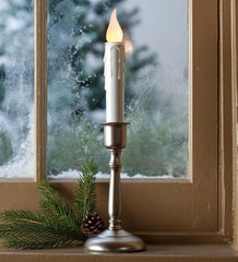Plow &amp; Hearth Garden Accents | Indoor Living Battery-Operated Cordless Candle With Auto Timer - Brass