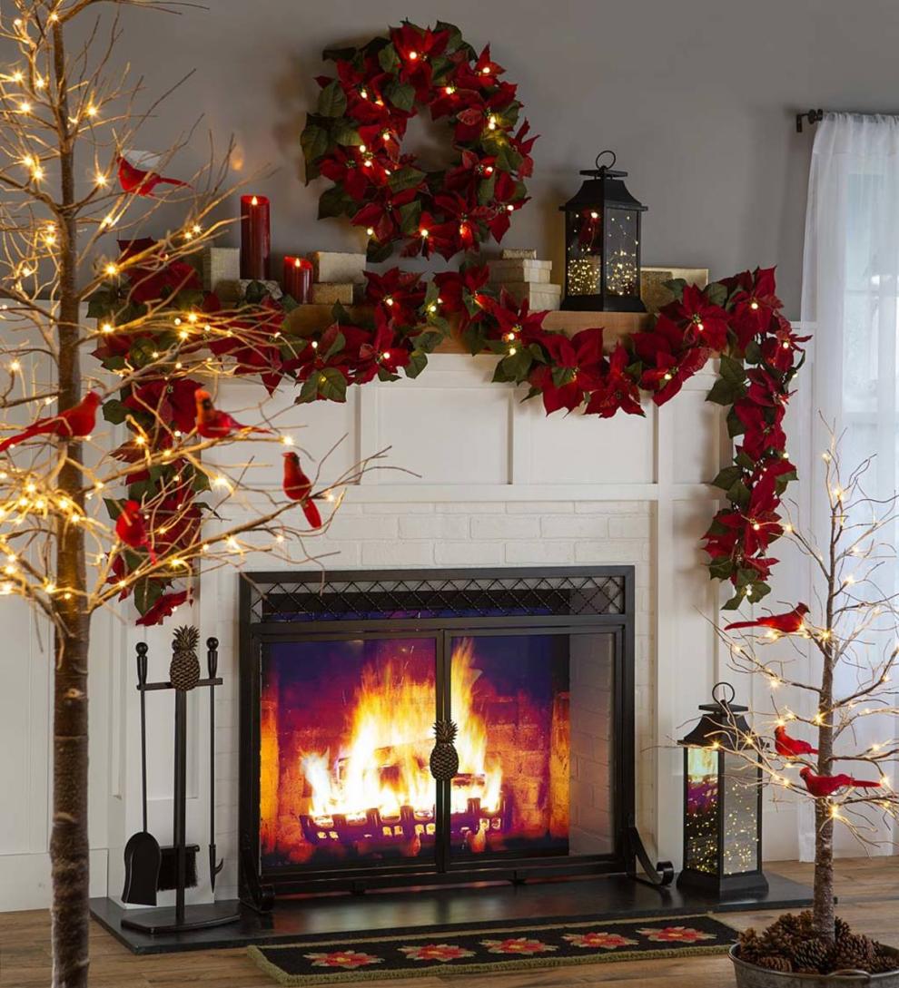 Plow &amp; Hearth Garden Accents | Indoor Living Clip-On Cardinal Christmas Tree Ornaments, Set Of 4