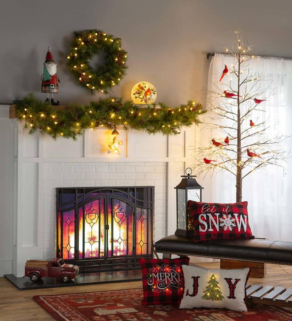 Plow &amp; Hearth Garden Accents | Indoor Living Clip-On Cardinal Christmas Tree Ornaments, Set Of 4