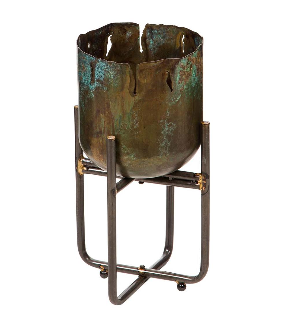 Plow &amp; Hearth Garden Accents | Indoor Living Distressed Metal Raised Planters, Set Of 3