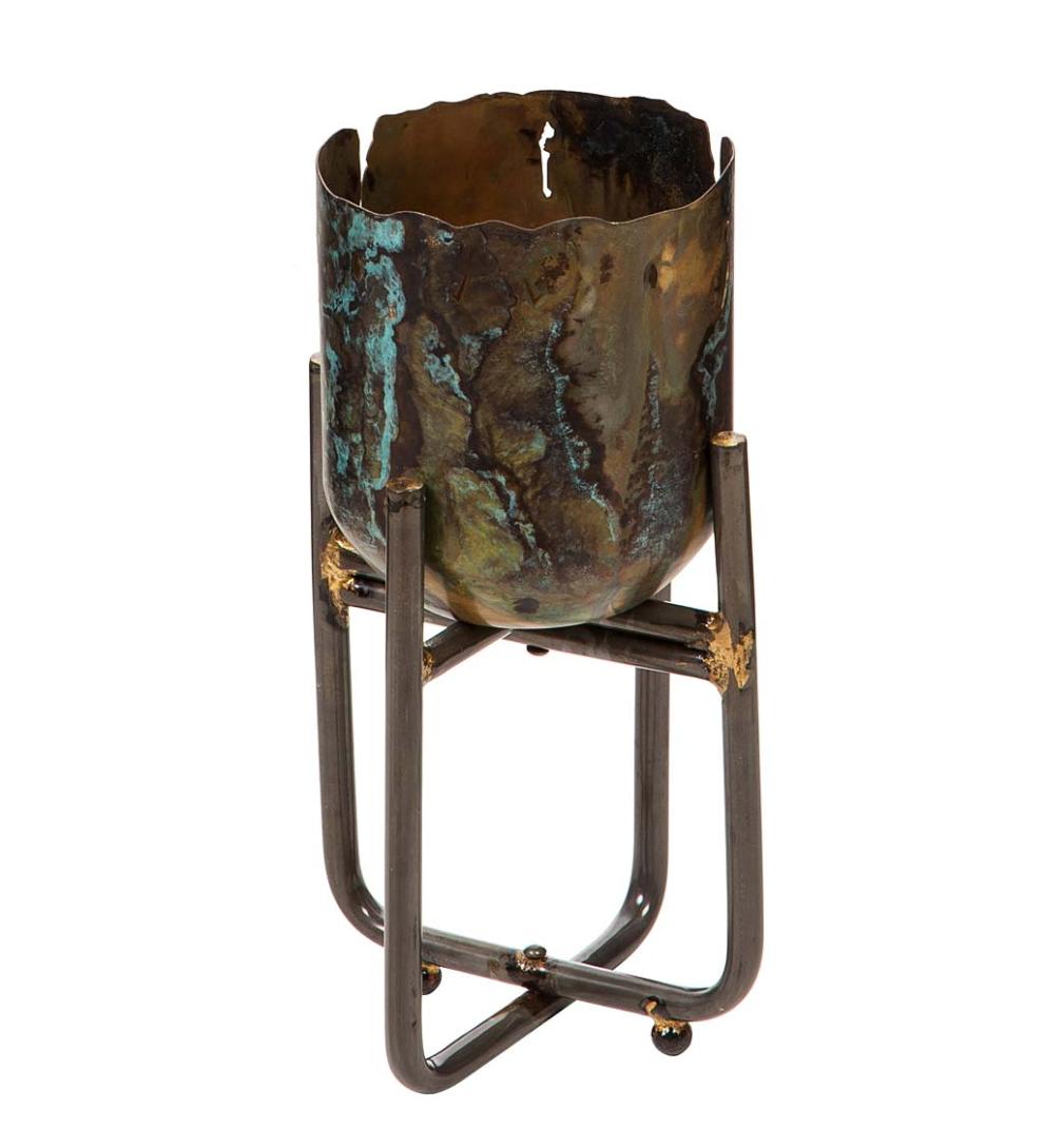 Plow &amp; Hearth Garden Accents | Indoor Living Distressed Metal Raised Planters, Set Of 3