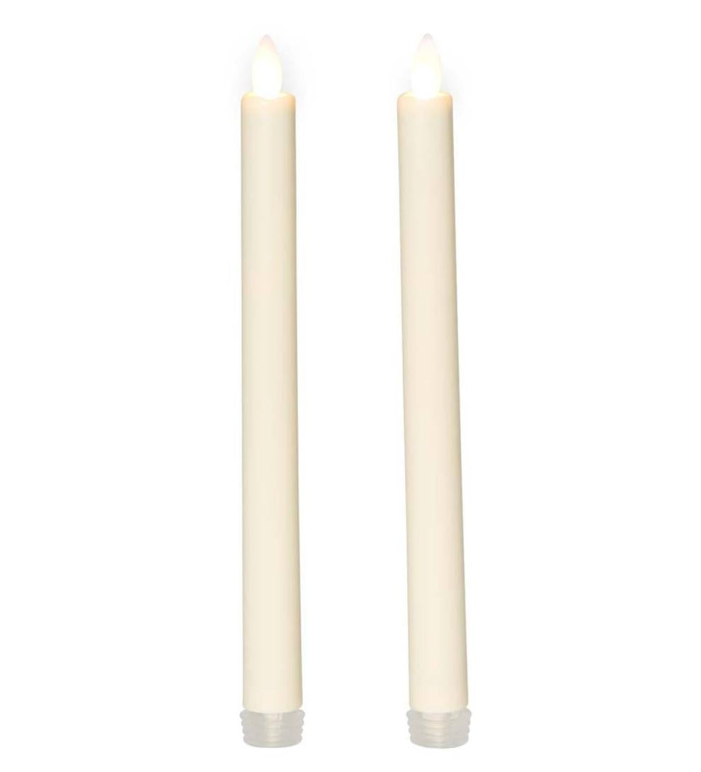 Plow &amp; Hearth Garden Accents | Indoor Living Flameless Led Taper Candles, Set Of 2 - Red