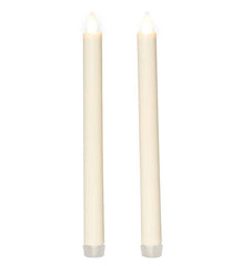 Plow &amp; Hearth Garden Accents | Indoor Living Flameless Led Taper Candles, Set Of 2 - Red