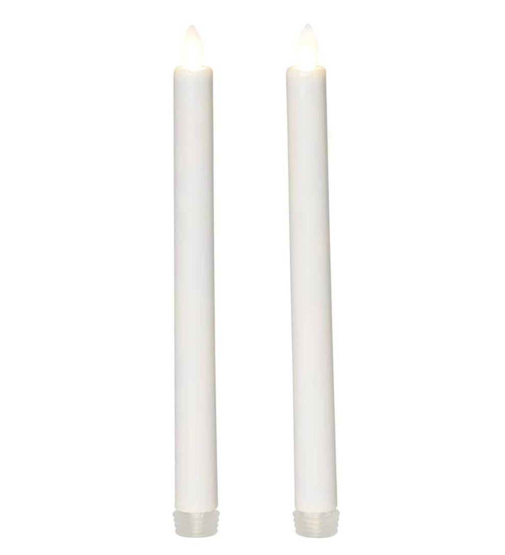 Plow &amp; Hearth Garden Accents | Indoor Living Flameless Led Taper Candles, Set Of 2 - Red