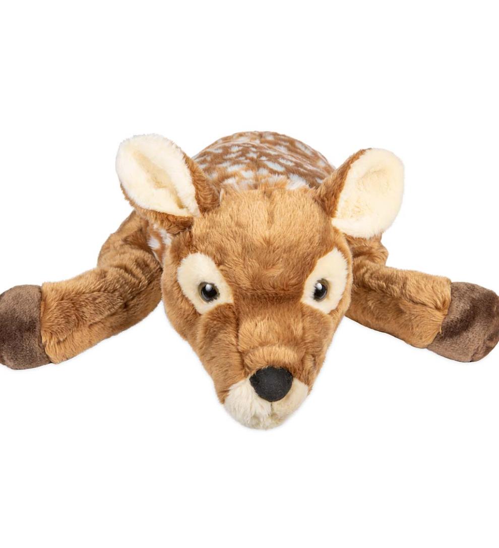 Plow &amp; Hearth Garden Accents | Indoor Living Fuzzy Spotted Fawn Plush Cuddle Animal Body Pillow