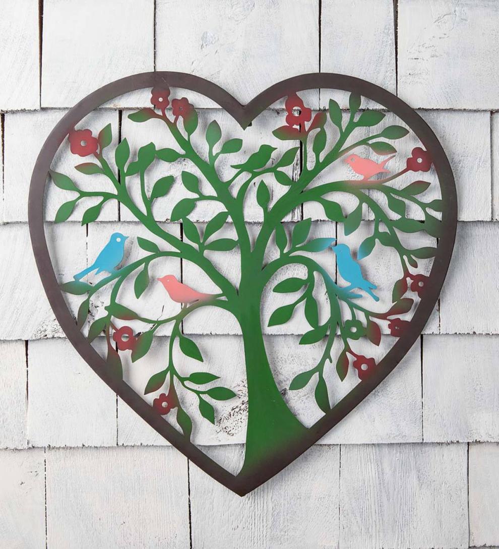 Plow &amp; Hearth Garden Accents | Indoor Living Heart Tree Wall Art