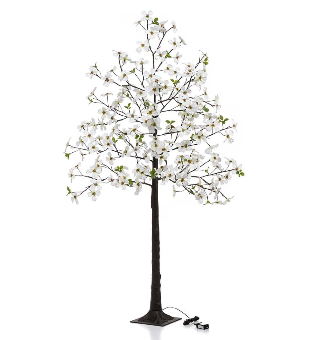 Plow &amp; Hearth Garden Accents | Indoor Living Indoor/Outdoor Electric Lighted Faux Dogwood Trees
