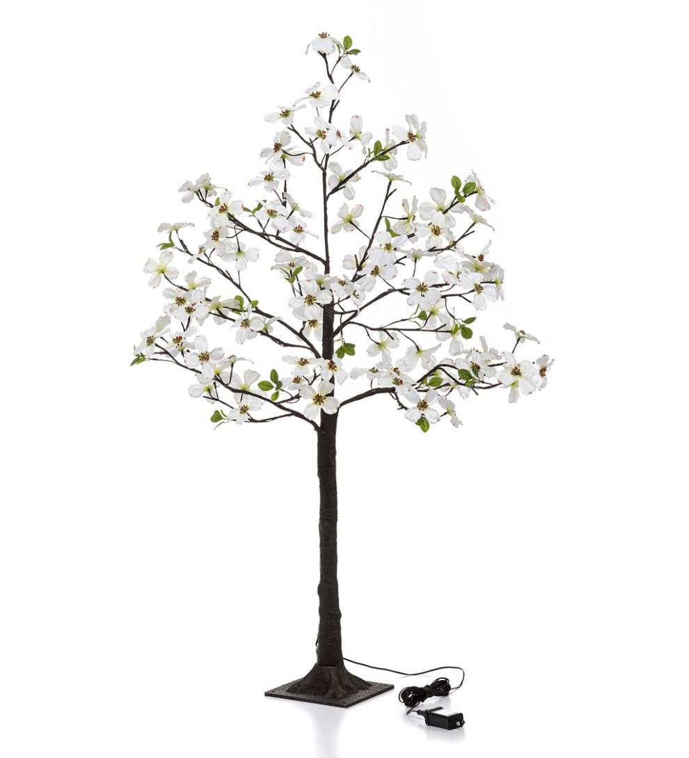 Plow &amp; Hearth Garden Accents | Indoor Living Indoor/Outdoor Electric Lighted Faux Dogwood Trees