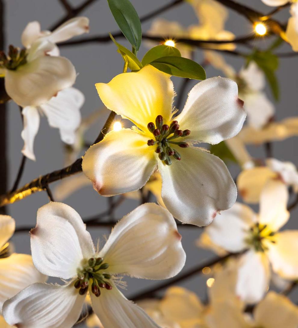 Plow &amp; Hearth Garden Accents | Indoor Living Indoor/Outdoor Electric Lighted Faux Dogwood Trees