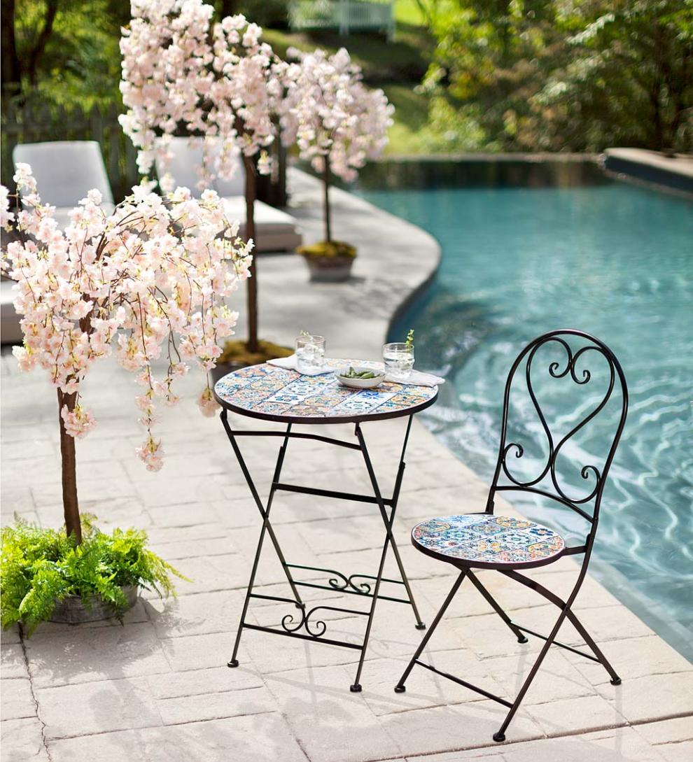 Plow &amp; Hearth Garden Accents | Indoor Living Indoor/Outdoor Electric Lighted Faux Weeping Cherry Trees