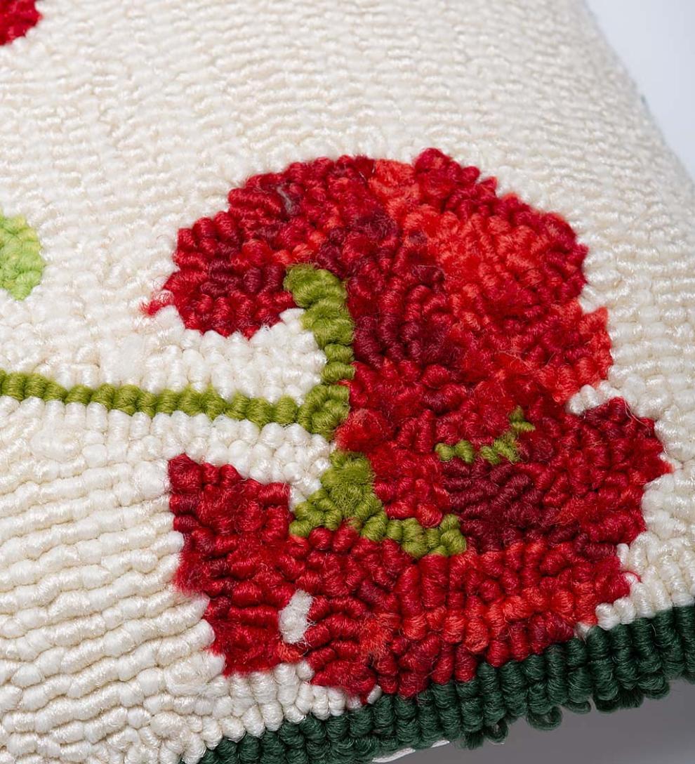 Plow &amp; Hearth Garden Accents | Indoor Living Indoor/Outdoor Geranium Hand Hooked Polypropylene Throw Pillow