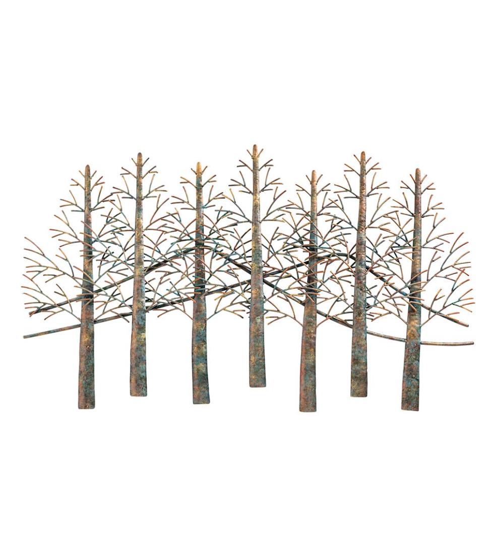 Plow &amp; Hearth Garden Accents | Indoor Living Indoor/Outdoor Handmade Metal Trees And Mountains Wall Art