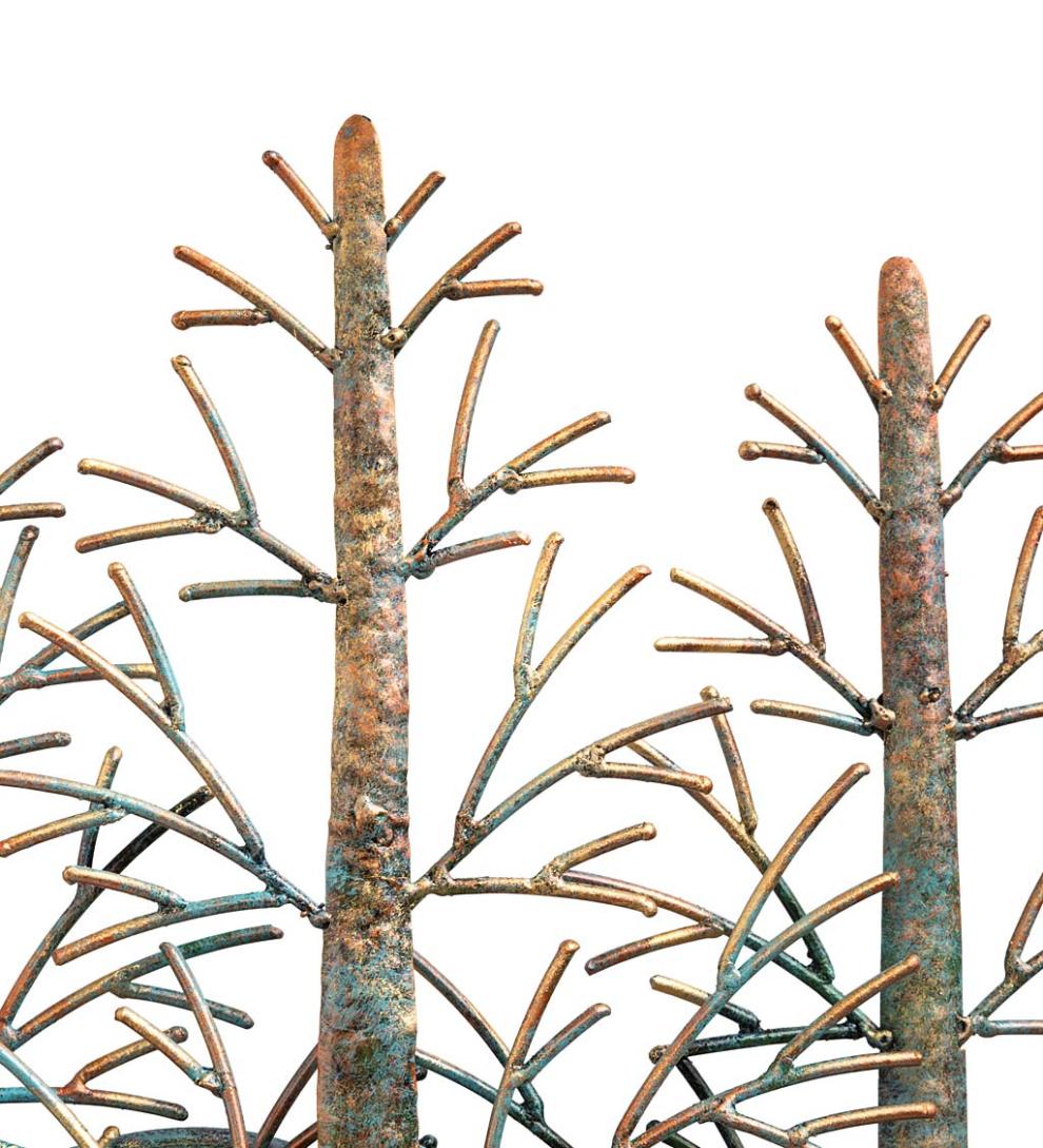 Plow &amp; Hearth Garden Accents | Indoor Living Indoor/Outdoor Handmade Metal Trees And Mountains Wall Art