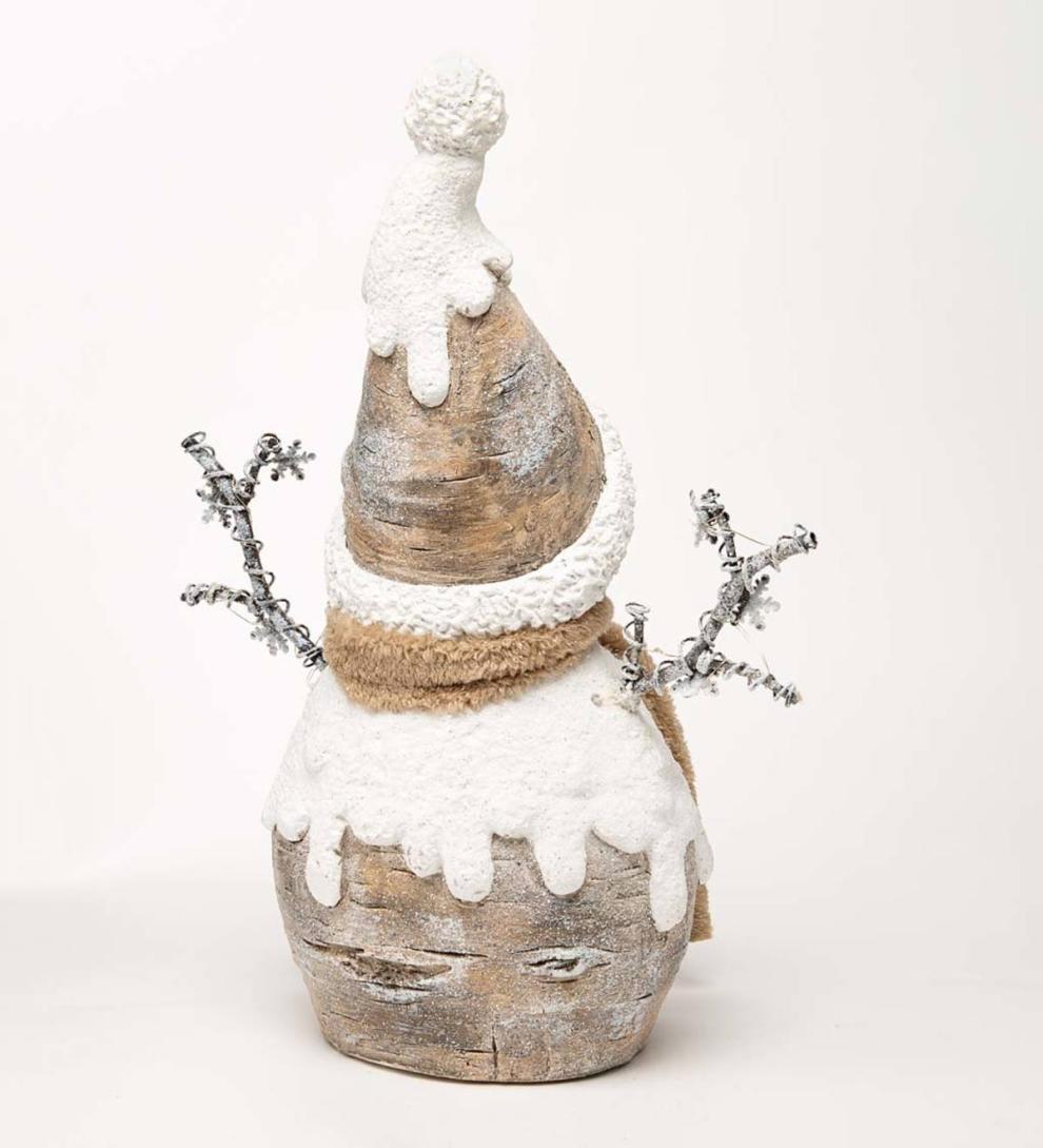 Plow &amp; Hearth Garden Accents | Indoor Living Indoor/Outdoor Holiday Lighted Woodland Snowman Statue