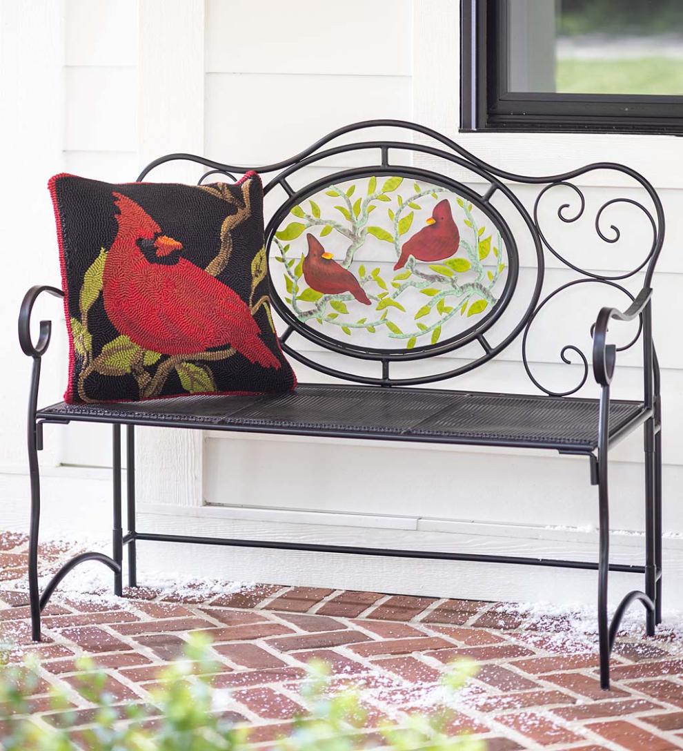 Plow &amp; Hearth Garden Accents | Indoor Living Indoor/Outdoor Hooked Cardinal Throw Pillow