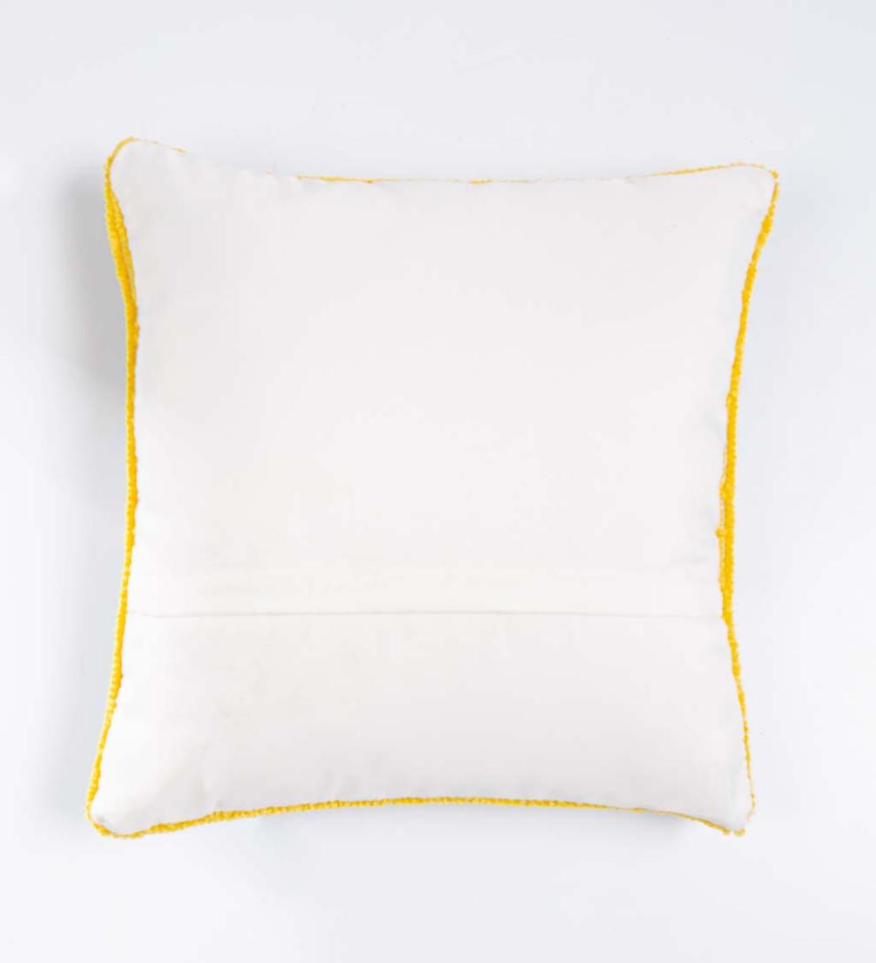 Plow &amp; Hearth Garden Accents | Indoor Living Indoor/Outdoor Hooked Polypropylene Lemon Throw Pillow