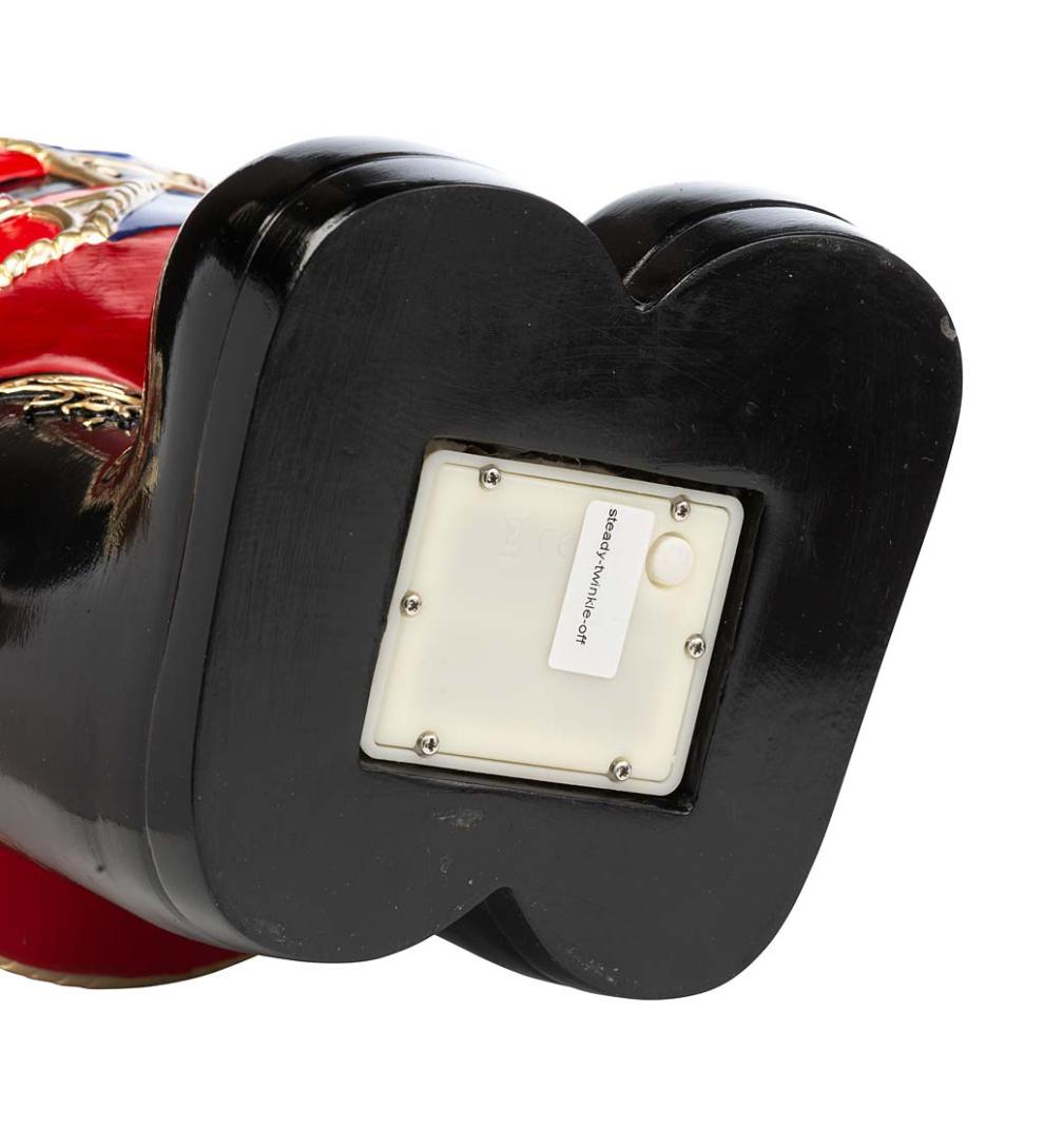 Plow &amp; Hearth Garden Accents | Indoor Living Indoor/Outdoor Lighted Nutcracker Shorty Statue - Black