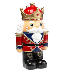 Plow &amp; Hearth Garden Accents | Indoor Living Indoor/Outdoor Lighted Nutcracker Shorty Statue - Black