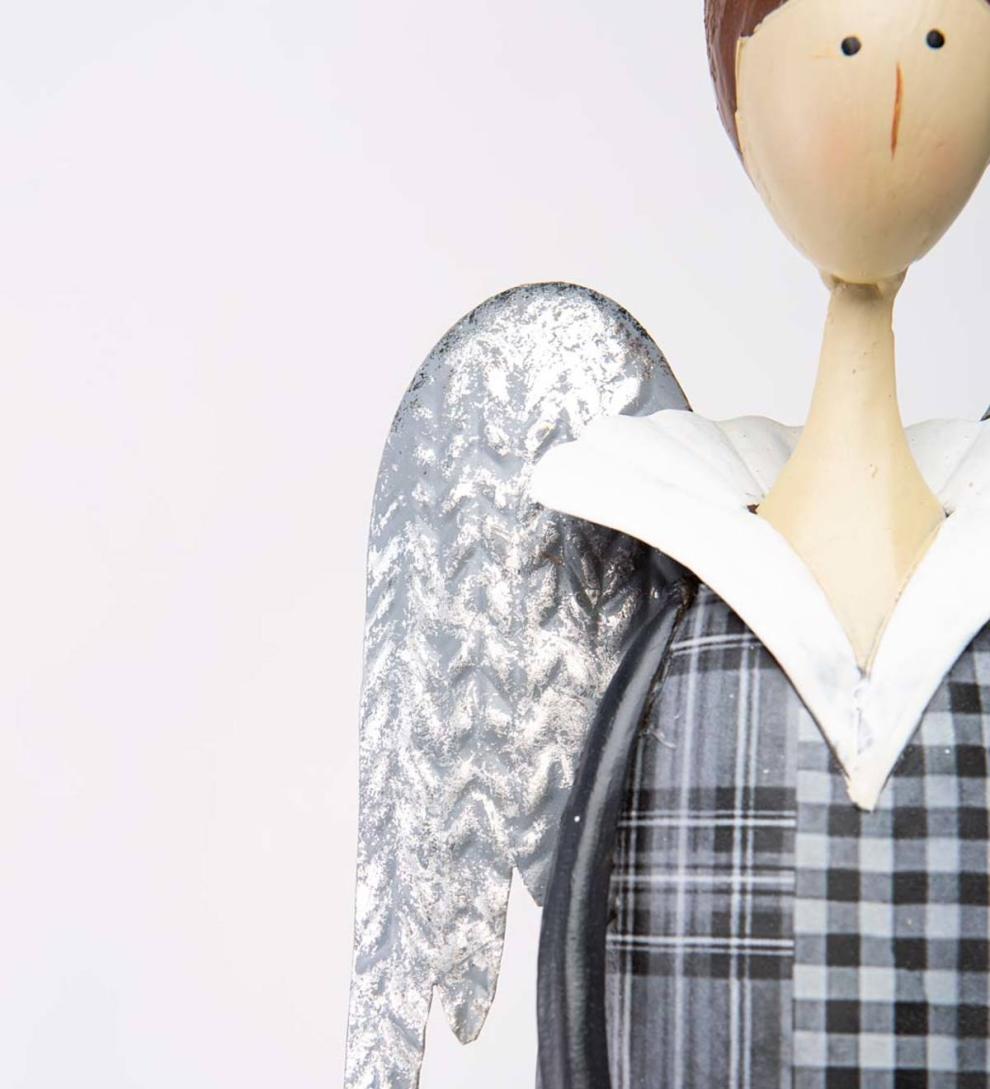 Plow &amp; Hearth Garden Accents | Indoor Living Indoor/Outdoor Metal Angel With Lighted Gift