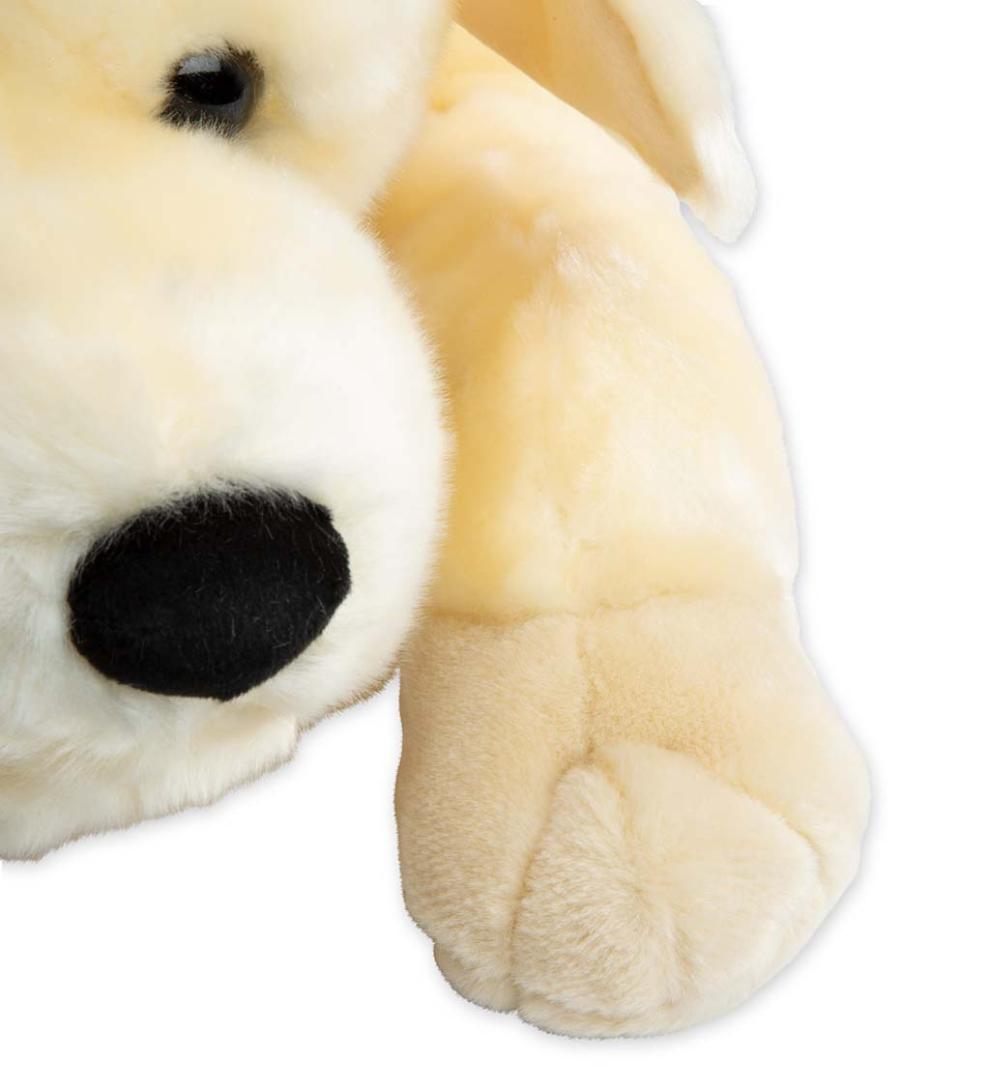 Plow &amp; Hearth Garden Accents | Indoor Living Labrador Retriever Plush Cuddle Animal Body Pillow - Black Lab