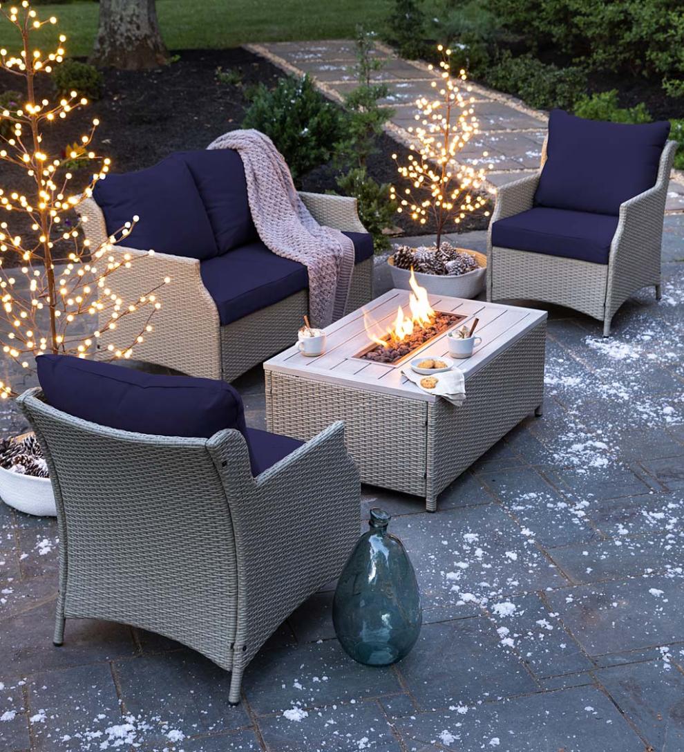 Plow &amp; Hearth Garden Accents | Indoor Living Lightweight Knitted Cozy Acrylic Throw - Gray