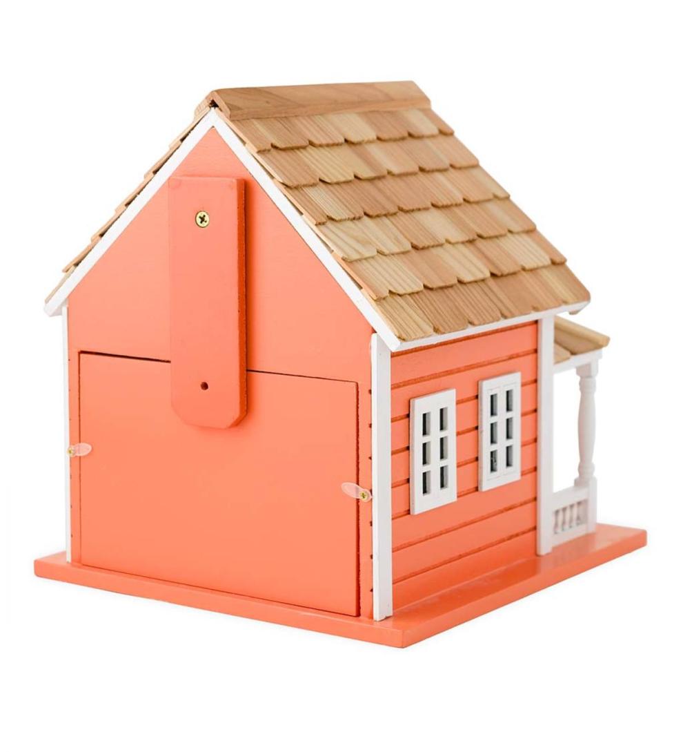 Plow &amp; Hearth Garden Accents | Yard &amp; Garden Autumn Daze Wooden Birdhouse And Pedestal Pole Set