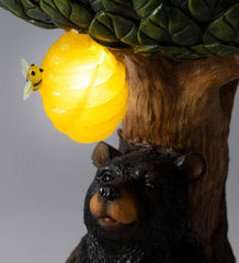 Plow &amp; Hearth Garden Accents | Yard &amp; Garden Bear Tree Stump Birdbath With Solar Beehive